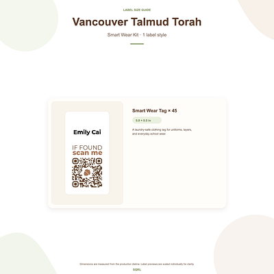 Vancouver Talmud Torah Smart Wear+ Kit Size Guide thumbnail